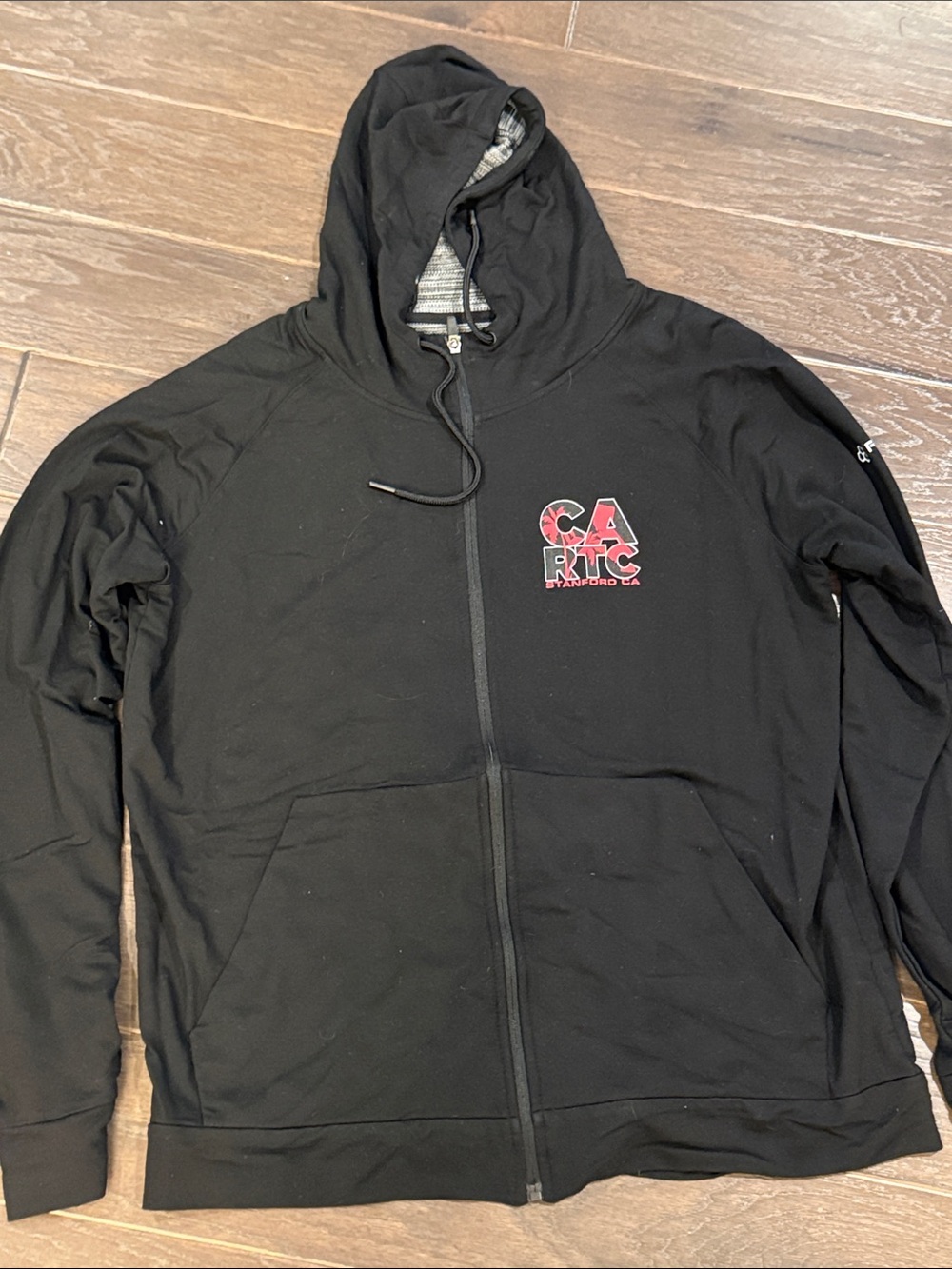 Rudis Black Hoodie with Grey Marled Lining and Yellow Size Tag